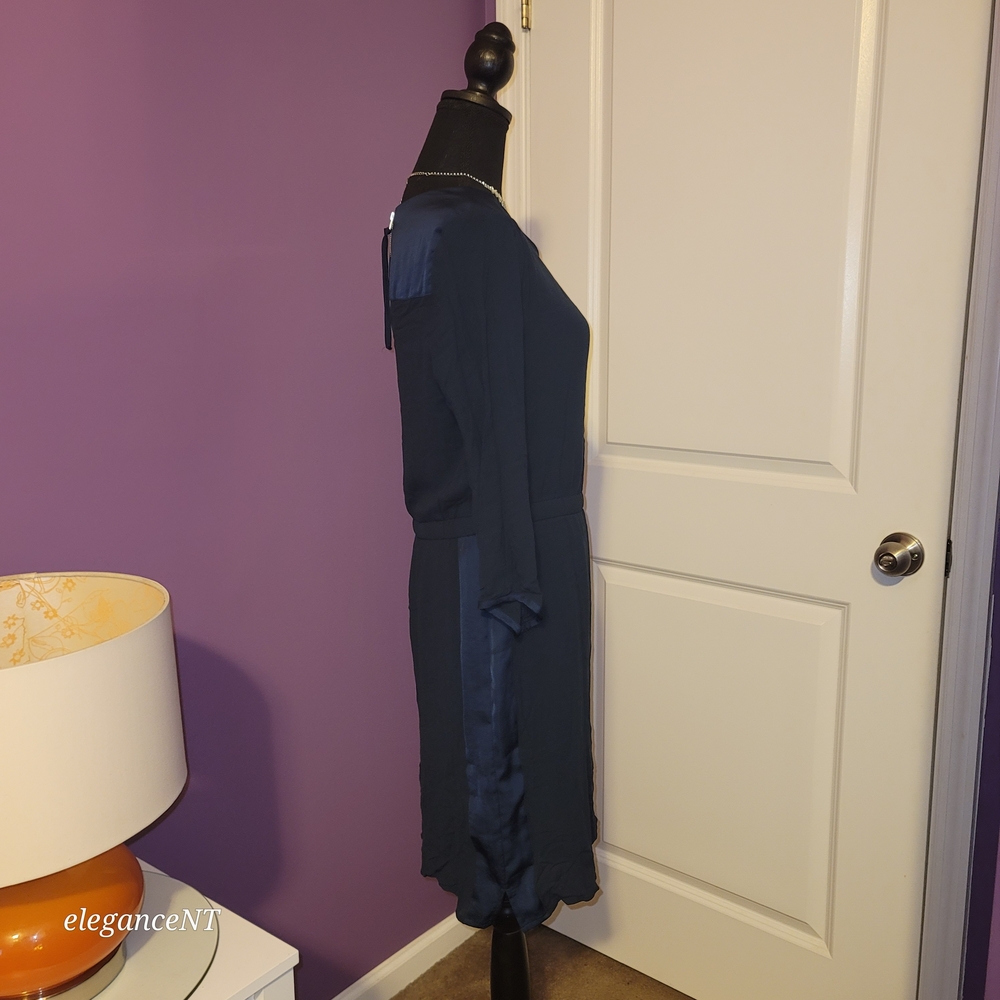 H&M Dark Blue Long Sleeve Dress Sz: 12 - Picture 5 of 10